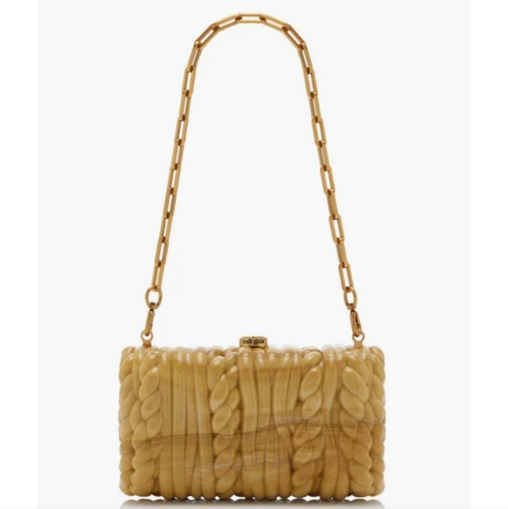 Cult Gaia Helen Cornsilk Acrylic Clutch Shoulder Bag